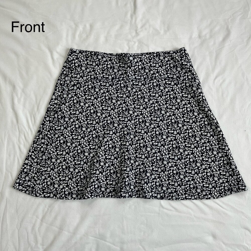 Loft Navy Blue Floral Skirt, Women's Size XS, A Line, Fit and Flare